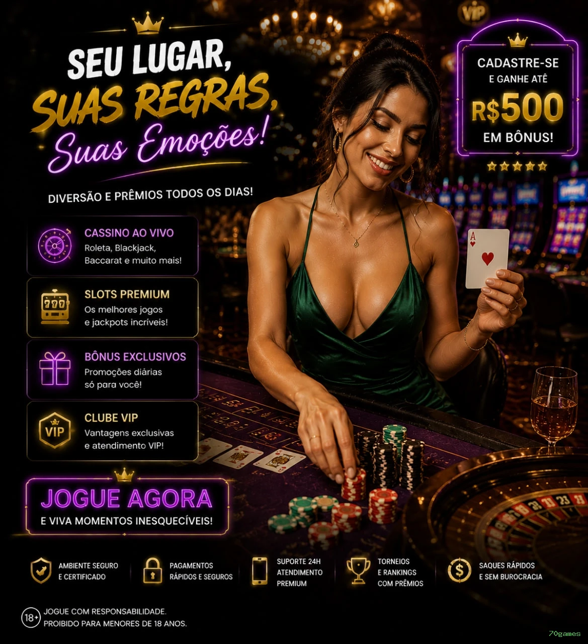 Jogos de fortune da 70games com prêmios incríveis